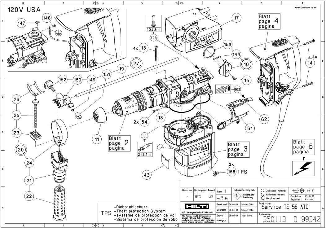 Hilti dx36m replacement parts list
